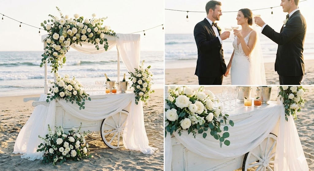 Beach wedding bar